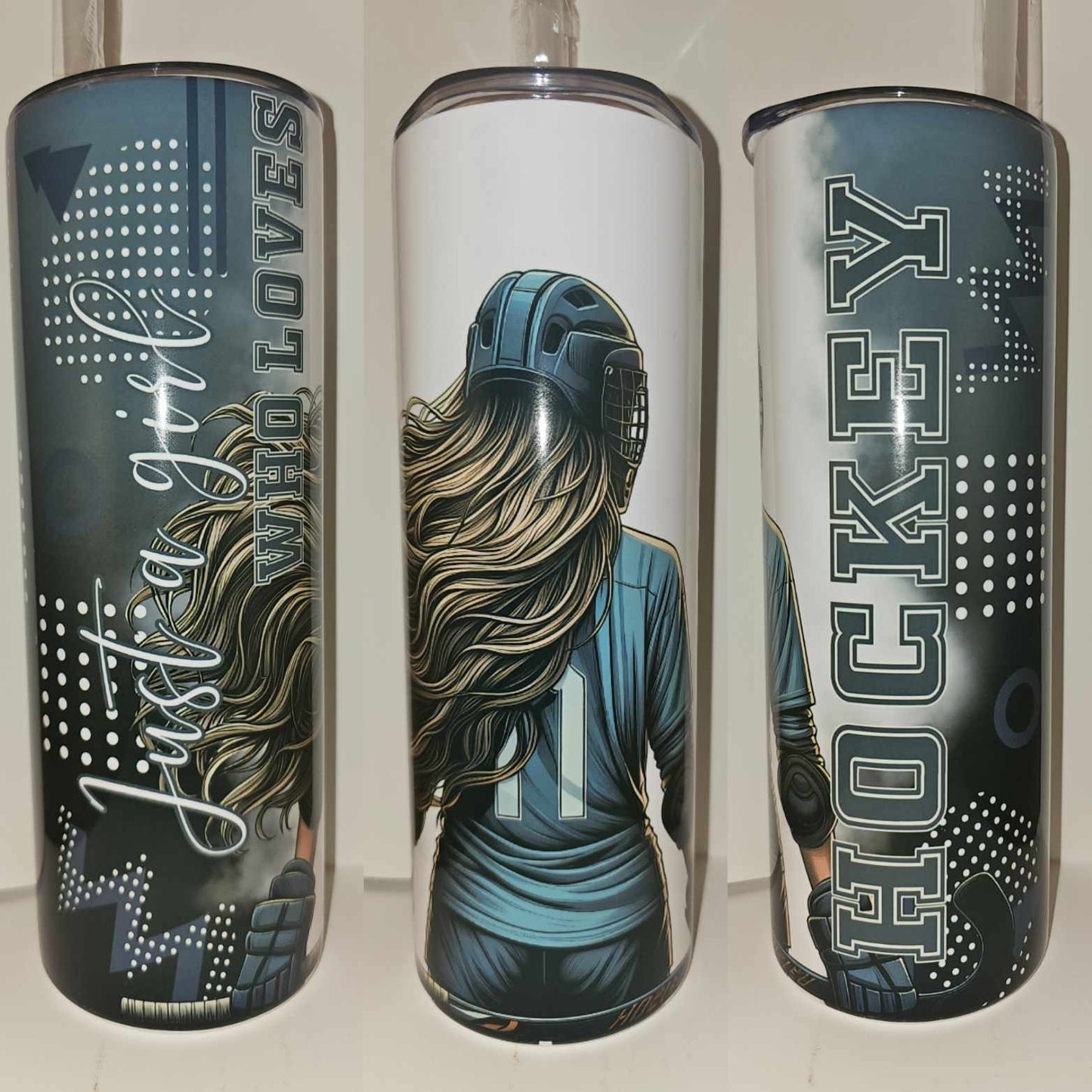 Verre en acier inoxydable Hockey girl