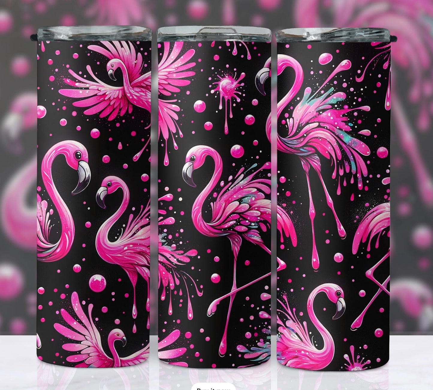 Verre en acier inoxydable Flamant Rose