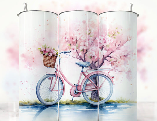 Tumblers 20 once bicycle panier fleurs