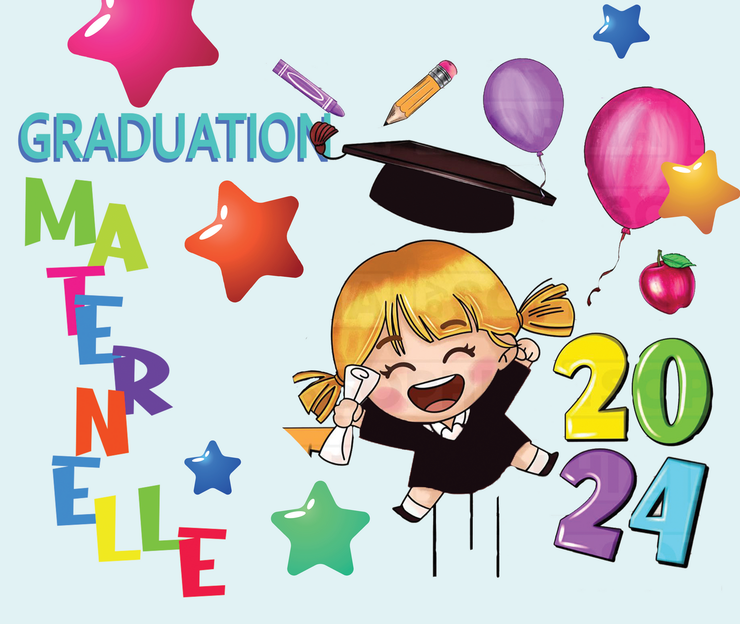 Verre en acier inoxydable graduation maternelle