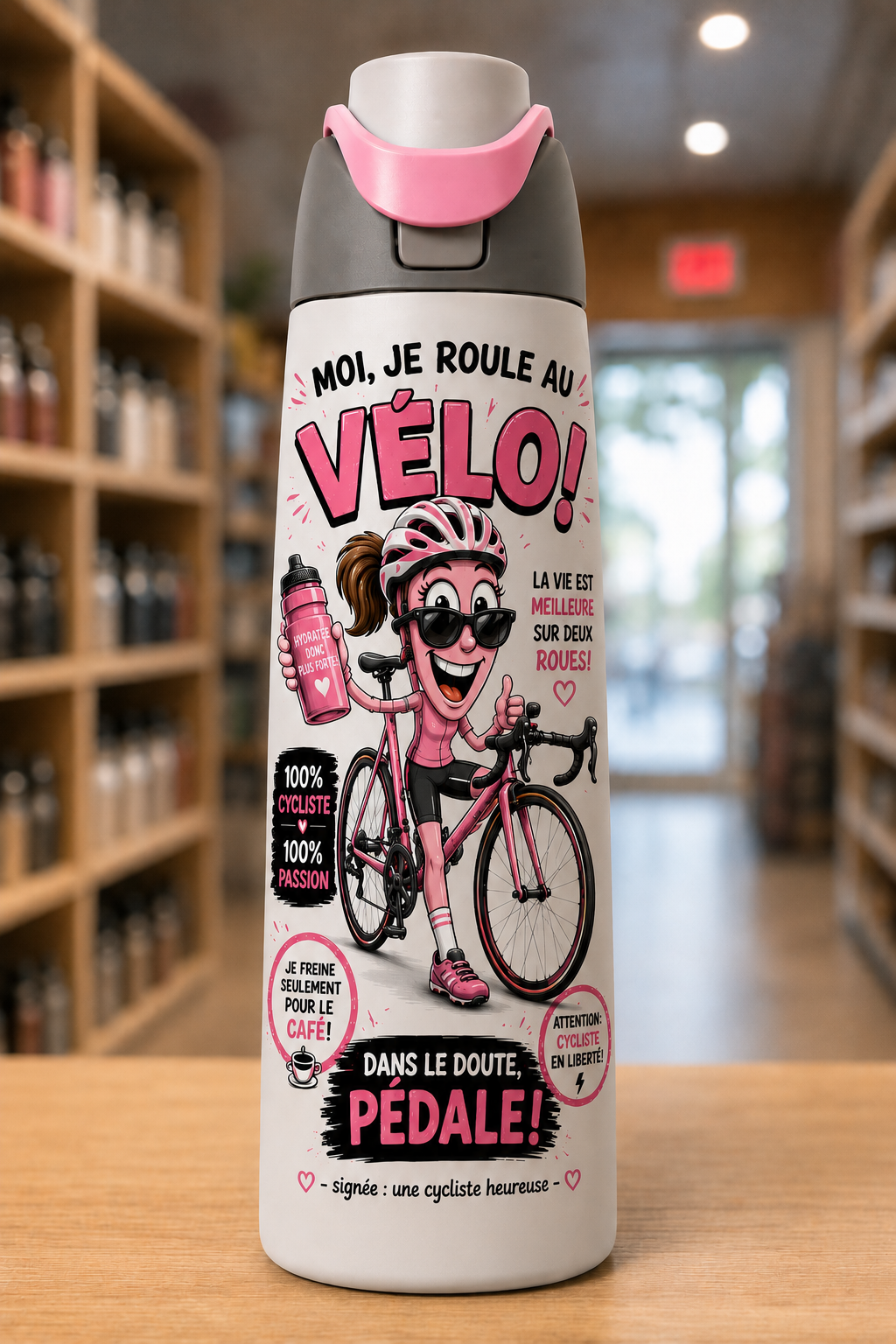 🚴♂️ Monsieur Vélo &Madame Vélo – Gourdes 26 oz
