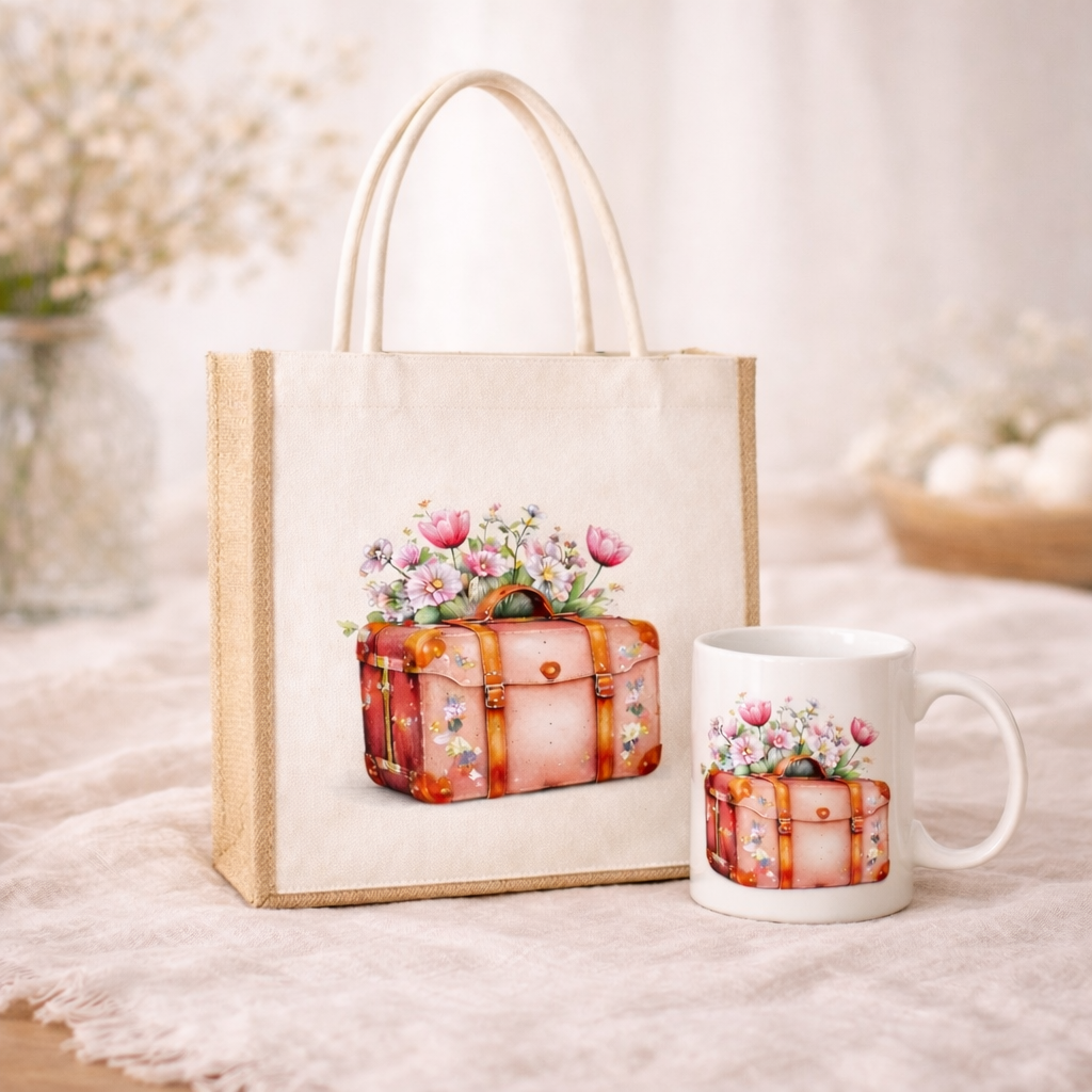 Sac fourre-tout & tasse assortie – Édition voyageur